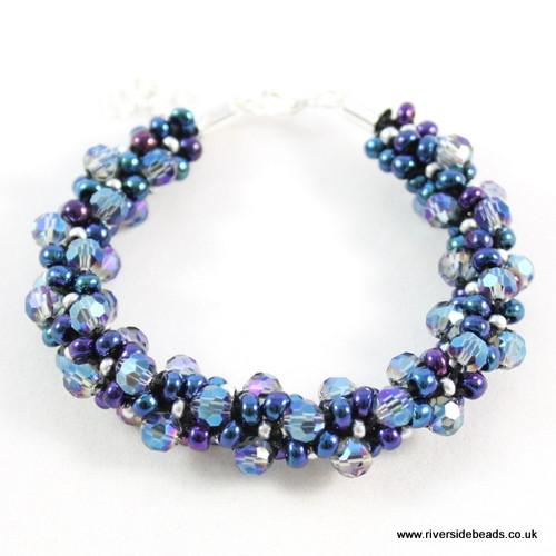 Blue Lagoon Crystal Kumihimo-riverside beads