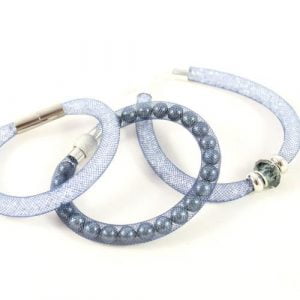 Crystal Mesh Bracelet- Blue-riverside beads