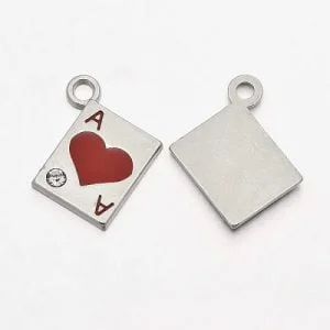 Playing Card Charms - Silver