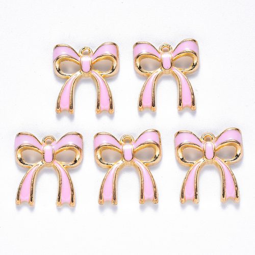 Bow Charms - Pink - Enamel - Charms - Riverside Beads