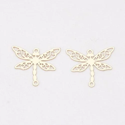 Dragonfly Connector Charm - Gold