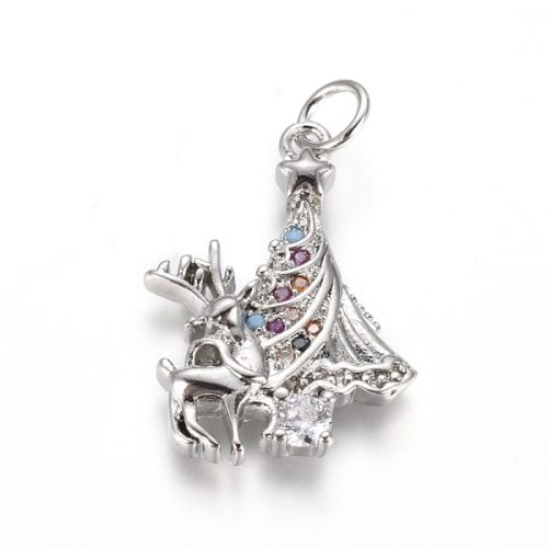 Reindeer Christmas Tree Charms - Silver - Riverside Beads