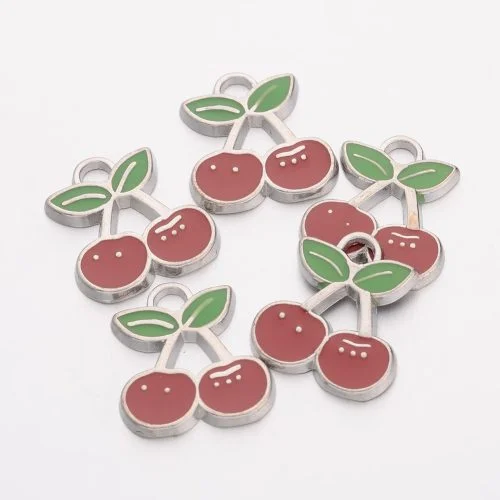 Enamel Cherry Charms - Riverside Beads