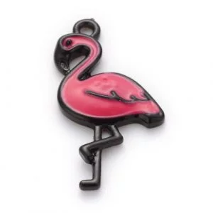 Enamel Flamingo Charms - Riverside Beads