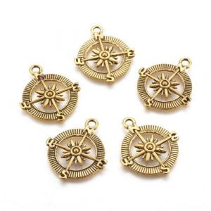 Tibetan Style Compass Charms - Riverside Beads