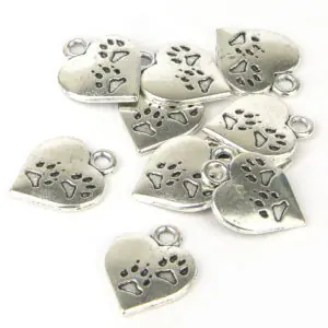 Engraved Pawprint Charm - Riverside Beads