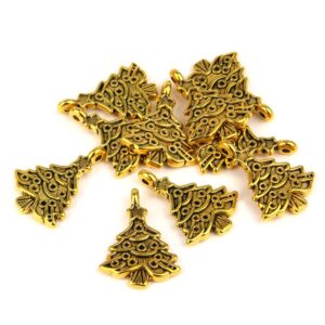 Christmas Tree Charms - Gold