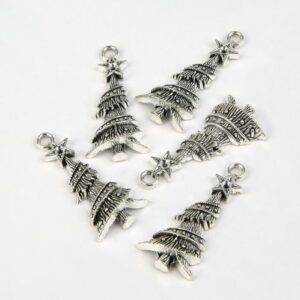 Christmas Tree Charms - Silver