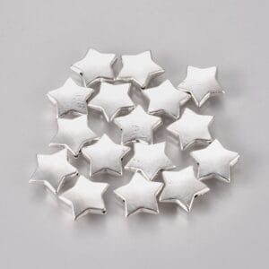 Christmas Star Beads Silver - Riverside Beads