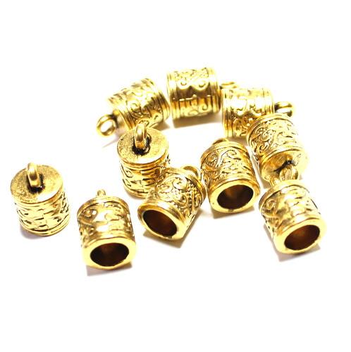 6mm Gold Kumihimo Swirl Pattern End Caps - Riverside Beads