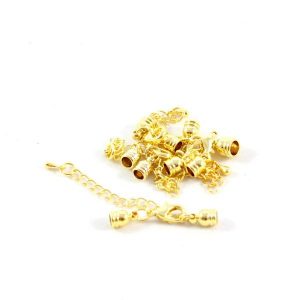 5mm Gold Kumihimo Rounded Bell Closer - Riverside Beads