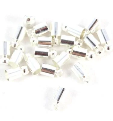 4mm Silver Kumihimo End Caps - Riverside Beads