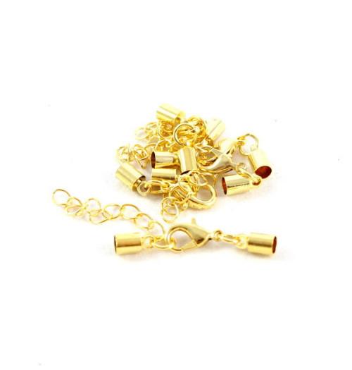 4mm Gold Kumihimo Bell Closer - Riverside Beads