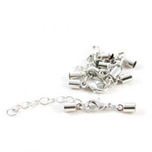 4mm Silver Kumihimo Bell Closer - Riverside Beads