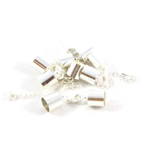 6mm Silver Kumihimo Bell Closer - Riverside Beads