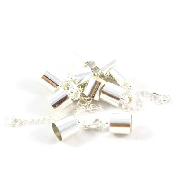 9mm Silver Kumihimo Bell Closer with Extension - Riverside Beads