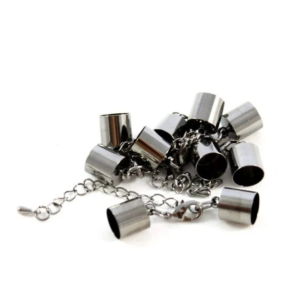 6mm Black Kumihimo Bell Closer - Riverside Beads