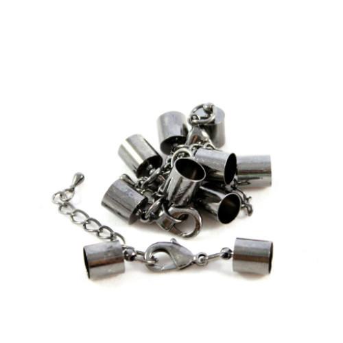 9mm Black Kumihimo Bell Closer with Extension - Riverside Beads