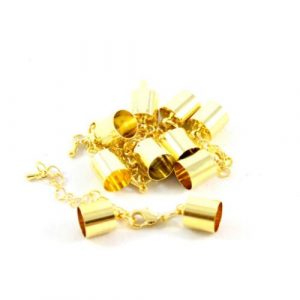 9mm Gold Kumihimo Bell Closer with Extension - Riverside Beads