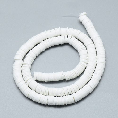 White 6mm Clay Heishi Beads - Riverside Beads