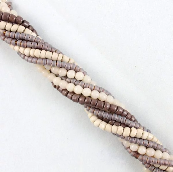 Glass and Seed Bead Strands - Coffee and Cream - Image 2