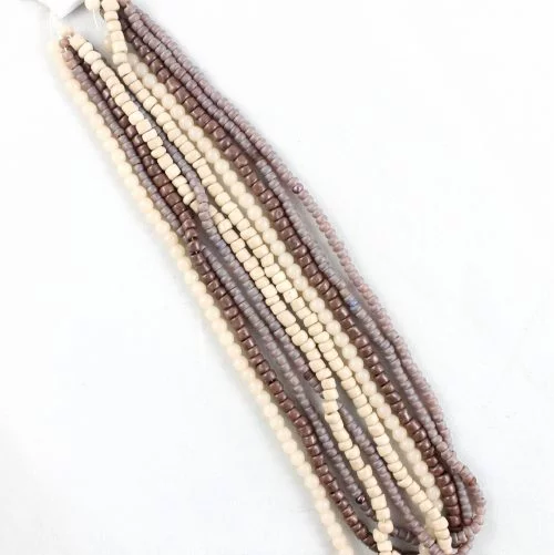 Glass and Seed Bead Strands - Coffee and Cream - Riverside Beads