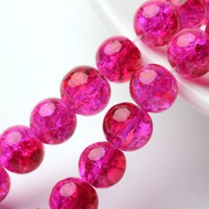Crackled Glass Beads - Multi - Pink - Riverside Beads