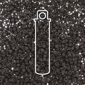 Matte charcoal grey Miyuki Delica Beads, Size 11/0, with durable Duracoat finish – perfect for modern, monochrome jewellery creations.
