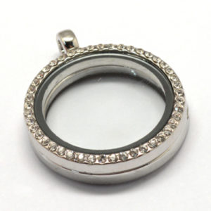 Diamante Locket Frame Charm -Riverside Beads