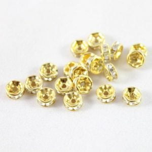 Diamante Rondelle Gold Spacer - Riverside Beads
