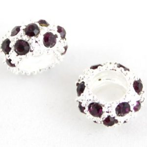 Diamante Large Beads - Purple - Riverside Beads