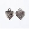 Engraved Paw Print Heart Charms - Silver Plated - Riverside Beads