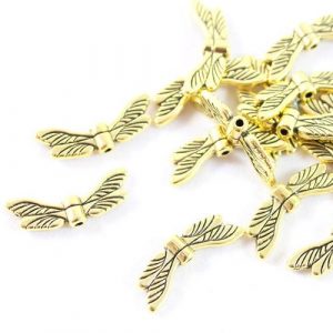 Dragonfly Wing Charms – Gold - Riverside Beads