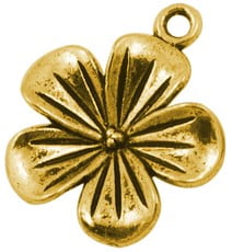 Gold Plated Flower Charm - Riverside Beads