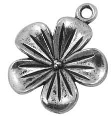 Five Petal Silver Flower Charms - Riverside Beads
