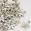 Five Pointed Petal Flower Charms - Silver Plated - Riverside Beads
