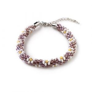 Julie Purple Beaded Flower kumihimo kit - riverside beads
