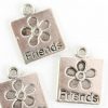 Silver Square Friends Charm - Riverside Beads