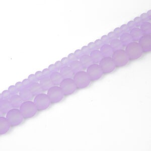 Frosted Glass Bead - Purple