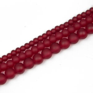 Frosted Glass Bead - Red