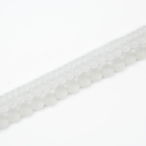 Frosted Glass Bead - White