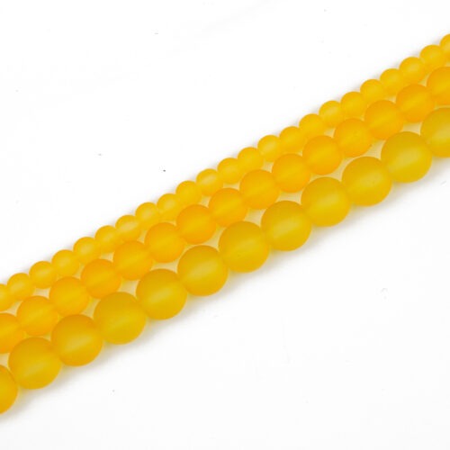 Frosted Glass Bead - Yellow