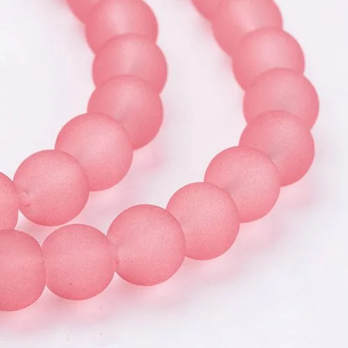 Frosted Glass Bead - Dusky Pink