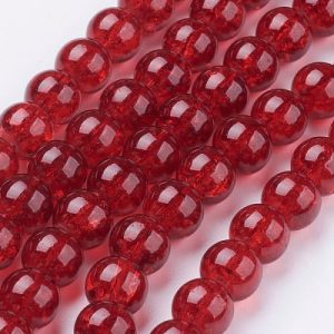 Crackled Glass Beads - Red - Riverside Beads