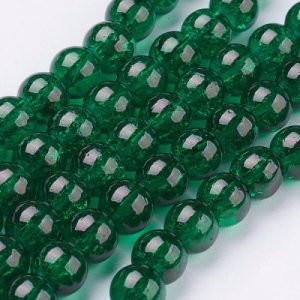 Crackled Glass Bead - Green - Riverside Beads