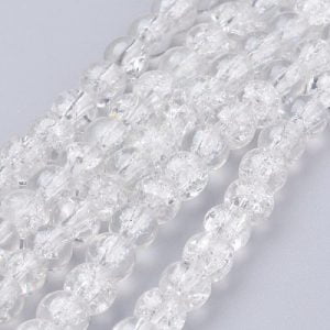 Crackled Glass Beads - Clear - Riverside Beads