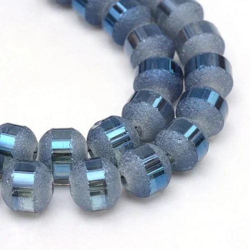Textured Glass Beads - Blue