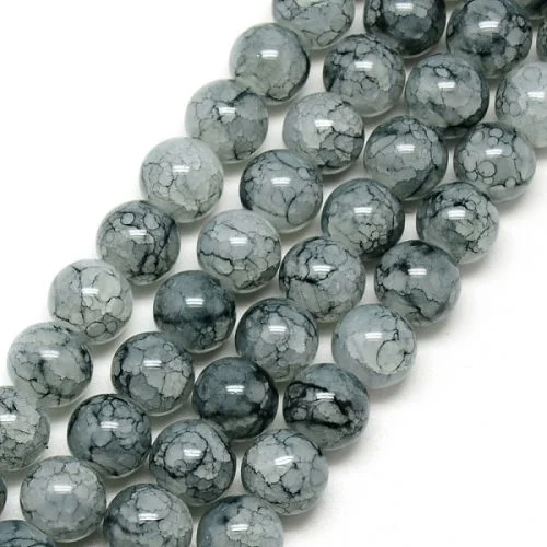 Marbled Glass Bead - Grey