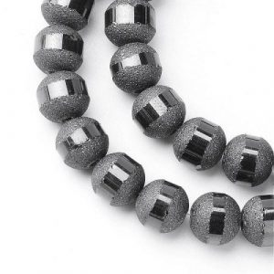 Textured Glass Beads - Black - Riverside Beads