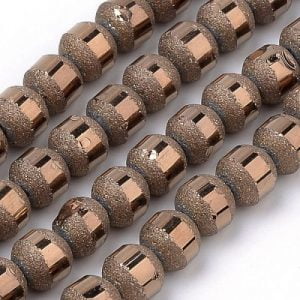 Textured Glass Beads - Brown - Riverside Beads